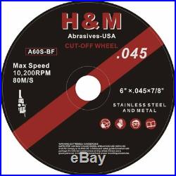 100 6-inch x. 045x7/8 Cutting Wheel Stainless Steel & Metal Cut-off Disc Blade
