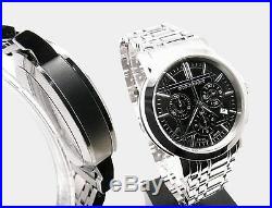 100% Authentic Men's Wristwatch Burberry Silver Black Metal Chronograph BU1366