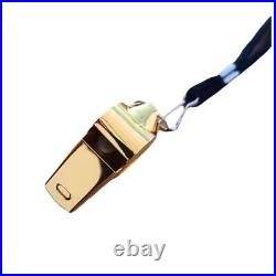 100pcs Stainless Steel Metal Sports Whistle Very Loud Whistle with Rope GOLD