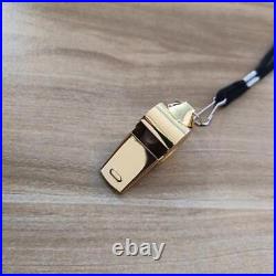 100pcs Stainless Steel Metal Sports Whistle Very Loud Whistle with Rope GOLD