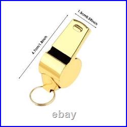 100pcs Stainless Steel Metal Sports Whistle Very Loud Whistle with Rope GOLD