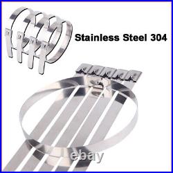 100x Stainless Steel Metal Cable Ties Wrap Exhaust Heat Straps Tie Various Sizes