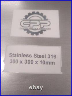 10MM Thick Stainless Steel 316 HR 300 x 300mm Mill Finish. Sheet/plate/ Square