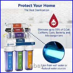 11-Stage Reverse Osmosis Water Filtration System UV Ultraviolet Alkaline Clear