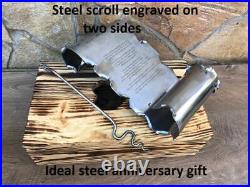 11th Anniversary Steel Engraved Scroll Gift