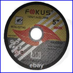 125mm 5 ULTRA THIN METAL CARBON CUTTING DISC STEEL & STAINLESS 1mm