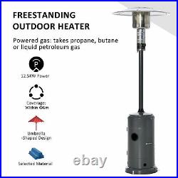 12.5KW Outdoor Gas Patio Heater Standing Propane Heater with Wheels Dust Cover