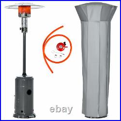 12.5KW Outdoor Gas Patio Heater Standing Propane Heater with Wheels Dust Cover