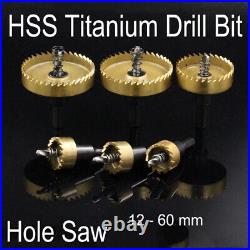 12 60 mm HSS Titanium Drill Bit Hole Saw Stainless Steel Metal Alloy Cutter