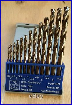 13 Piece Cobalt HSS-Co Drill Bit Set for Stainless Steel Inox 5% M35 Metal Sheet