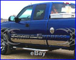 1999-2006 Chevy Silverado 4Dr Extended Cab Short Bed Rocker Panel Trim 6withFlare