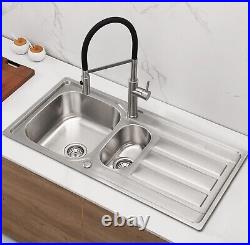 1.5 Bowl Stainless Steel Kitchen Sink + Taps And Waste