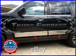 2007-2017 Ford Expedition 4Pc Chrome Rocker Panel Trim 6 Stainless Steel