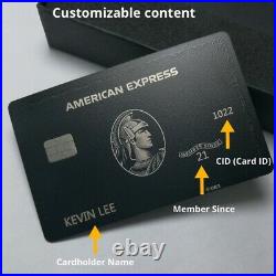 2021 American Express Customize Your Own Black Metal Card Centurion Personalised