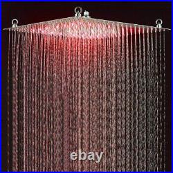 20 inch LED Square Rainfall Shower Head Ultra Thin 304 Stainless Steel Nickel UK