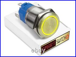 22mm Angel Eye Halo SPST Stainless Steel Push Button LED Metal Switch AE22
