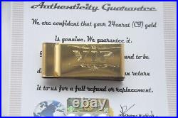 24K Gold Plated Stainless Steel Metal Money Clip Engraved with VIP Gift Boxed