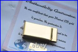 24K Gold Plated Stainless Steel Metal Money Clip Iron Man Logo Gift Boxed