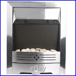 2KW Electric Fireplace Suite Insert MDF Suround LED Burning Fire Pebble Flame