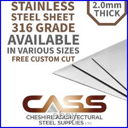 2.0mm STAINLESS STEEL SHEET 316 GRADE DP1 VARIOUS SIZES FREE CUSTOM CUT