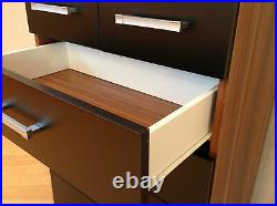 2 Door Wardrobe & 4+2 Chest of Drawers in Black & Walnut Bedroom Furniture 6 Set