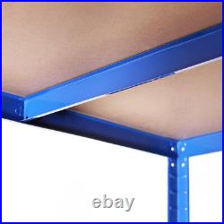 2 x Blue Metal 5 Tier Garage Shelves Shelving Unit Racking Storage 180x90x40cm