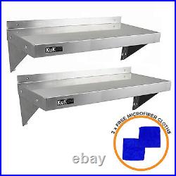 2 x Commercial Catering Stainless Steel Shelves Kitchen Wall Shelf Metal 1000mm