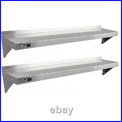 2 x Commercial Catering Stainless Steel Shelves Kitchen Wall Shelf Metal 1500mm