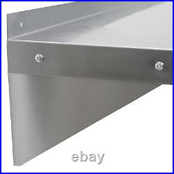 2 x Stainless Steel Shelves Commercial Catering Kitchen Wall Shelf Metal 1940mm