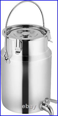 304 Stainless Steel Milk Can with Spigot 1.3 Gallon 5 Liter Metal Water Beverage