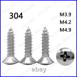 304 Stainless Steel Phillips Countersunk Raised Head Self Tapping Screws