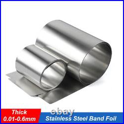 304 Stainless Steel Plate Band Foil Sheet Roll 0.01-0.6mm Thick 100-300mm Width