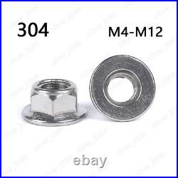 304 Stainless Steel Prevailing Torque Type All-metal Hex Nut Non-Serrated Flange