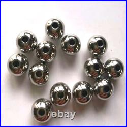 304 Stainless Steel Spacer Beads Through Holes Metal Round Ball 3mm-10mm Silver