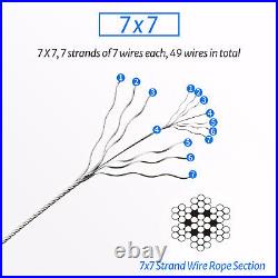 316 A4 Stainless Steel Wire Rope 0.8mm-12mm LIFTING METAL CABLE 7x7 / 7x19