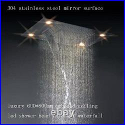 31 Large Rain Shower Set Faucet Double Waterfall Shower Super LED Shower Heads