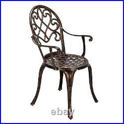 3PCS Bistro Set Outdoor Garden Patio Table Chairs Art Furniture Cast Aluminium