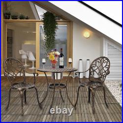 3PCS Patio Bistro Set Garden Furniture 2 Chairs Table Outdoor Balcony+Ice Bucket