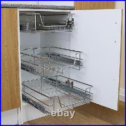 3 Pull Out Kitchen Storage Basket Rack Kitchen Wire Mesh Cabinet Organiser 600mm