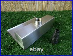 400mm Stainless Steel Waterfall WATER BLADE Cascade 130mm Spout BOTTOM INLET