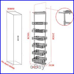 400mm Tall Larder Unit 6 Tier Pull Out Basket Kitchen Cabinet Cupboard Storage