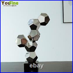 41cm Abstract Metal Sculpture Stainless Steel Geometric Statue Home Hotel Decor