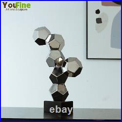 41cm Abstract Metal Sculpture Stainless Steel Geometric Statue Home Hotel Decor