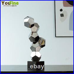 41cm Abstract Metal Sculpture Stainless Steel Geometric Statue Home Hotel Decor