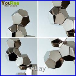 41cm Abstract Metal Sculpture Stainless Steel Geometric Statue Home Hotel Decor