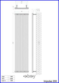 460 x 2000mm Impulse Stainless Steel Towel Rail Radiator