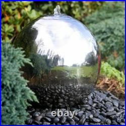 50cm Sphere Luxury Stainless Steel Garden Patio Water Feature with LED Lights