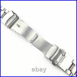 5 Bead Solid Stainless Steel Watch Band Strap Metal Mens 18 20 22 24mm Universal