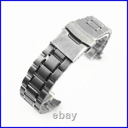 5 Bead Solid Stainless Steel Watch Band Strap Metal Mens 18 20 22 24mm Universal