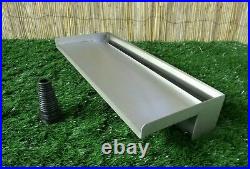 600mm Stainless Steel Waterfall WATER BLADE Cascade 130mm Spout Pond BACK INLET